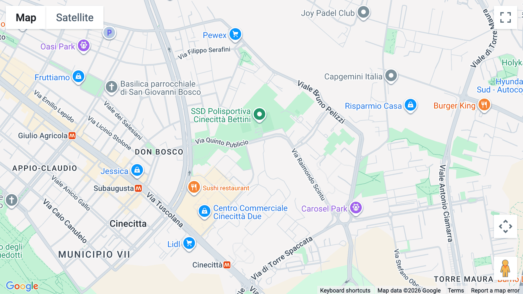 Click for interative map of Via Quinto Publicio, 90, Rome