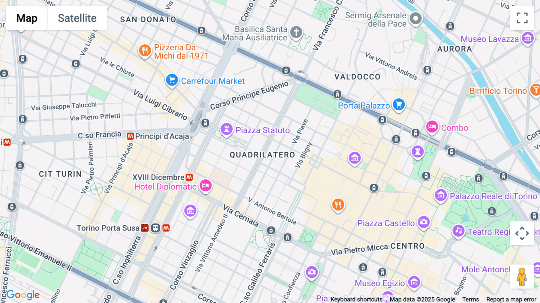 Click for interative map of Corso Valdocco 2, Turin