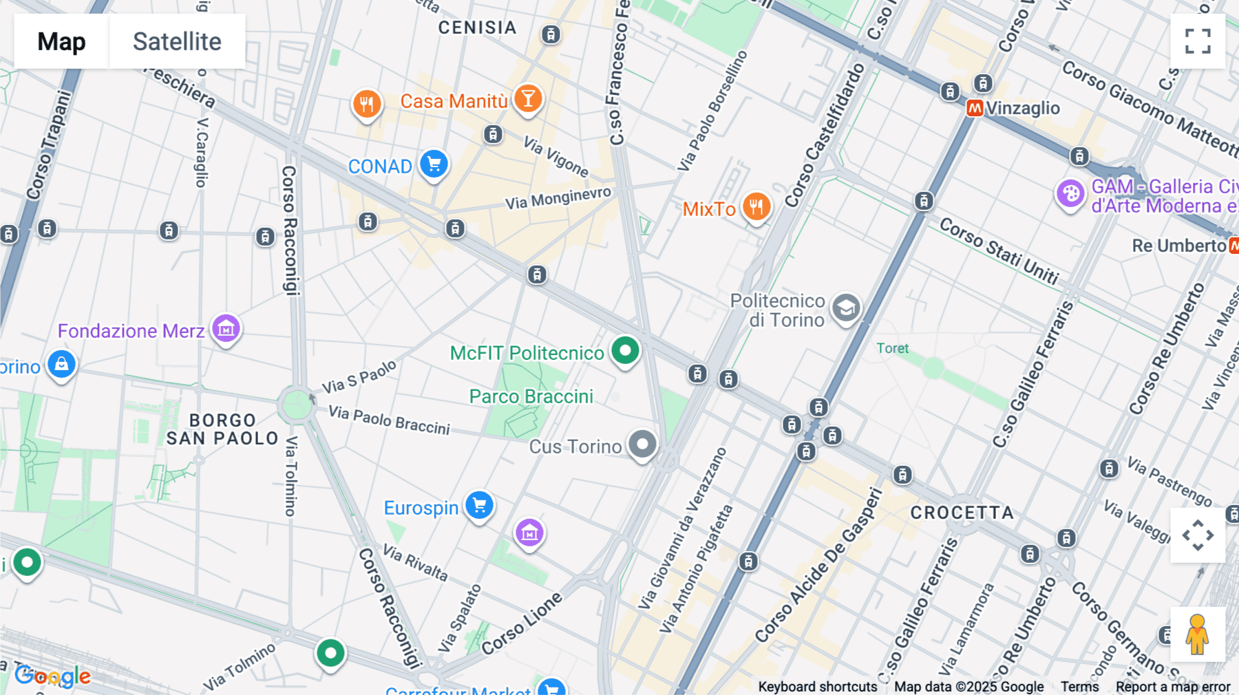 Click for interative map of Corso Francesco Ferrucci 112, Turin