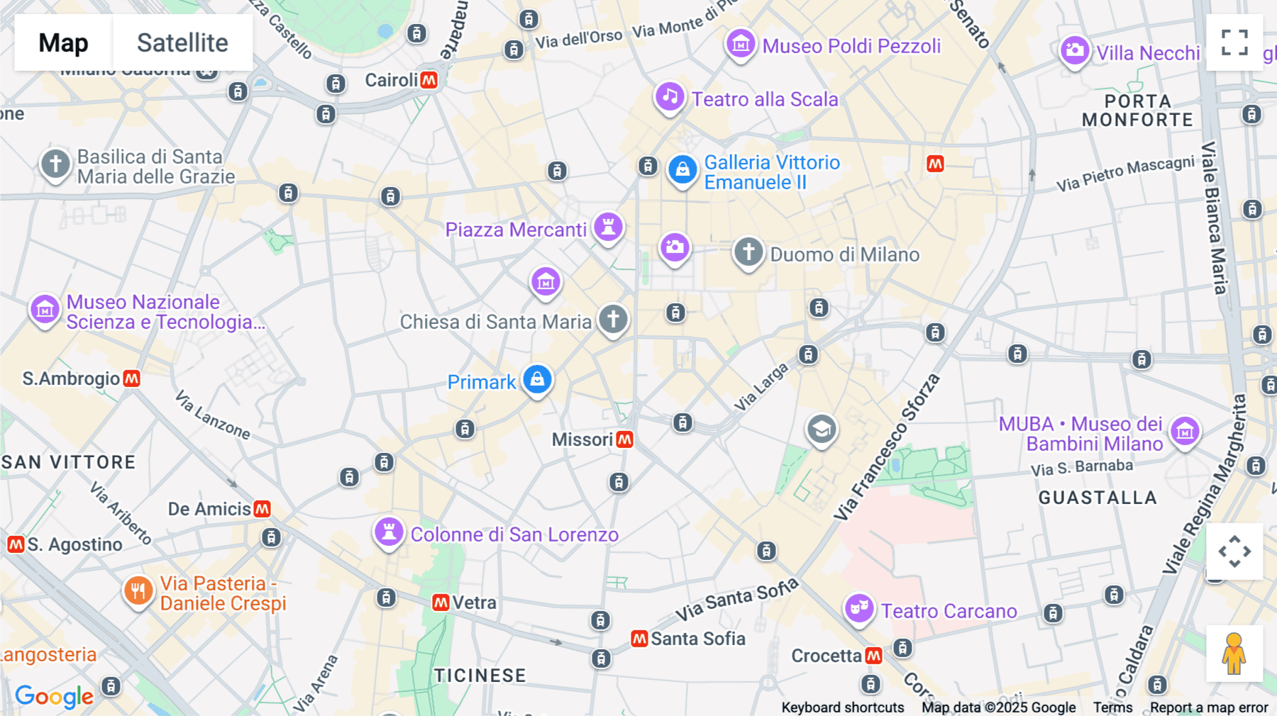 Click for interative map of Via Giuseppe Mazzini 9, Milan