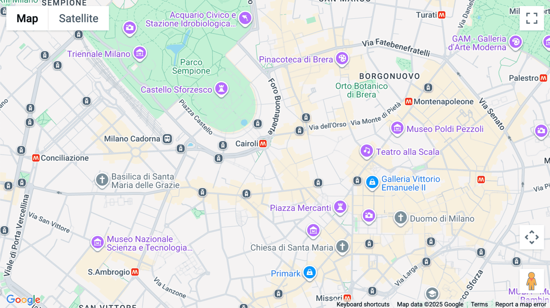 Click for interative map of Via Dante 16, Milan