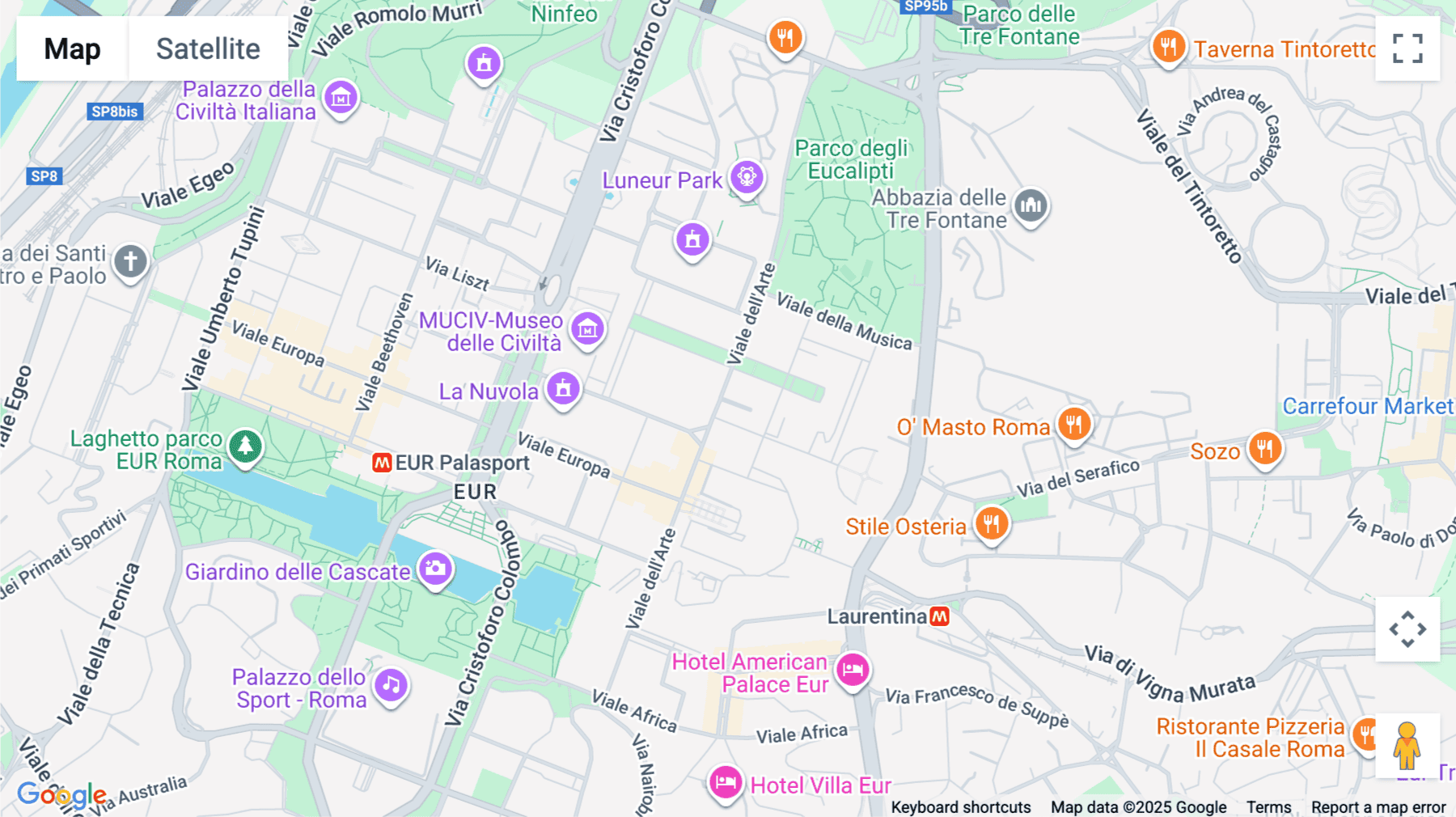 Click for interative map of Viale dell'Arte 25, Rome