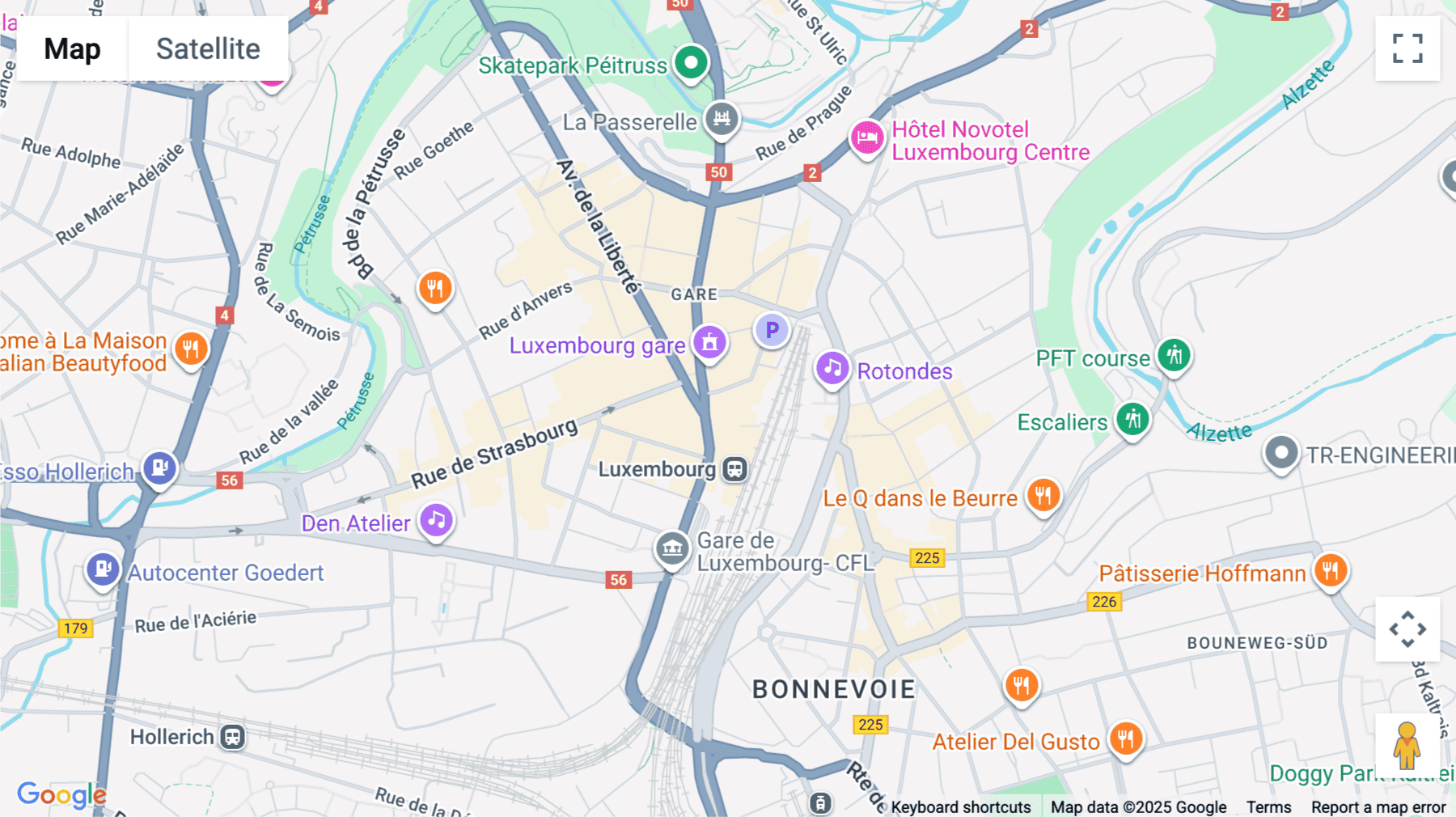 Click for interative map of 5 Place de la Gare, Luxembourg city