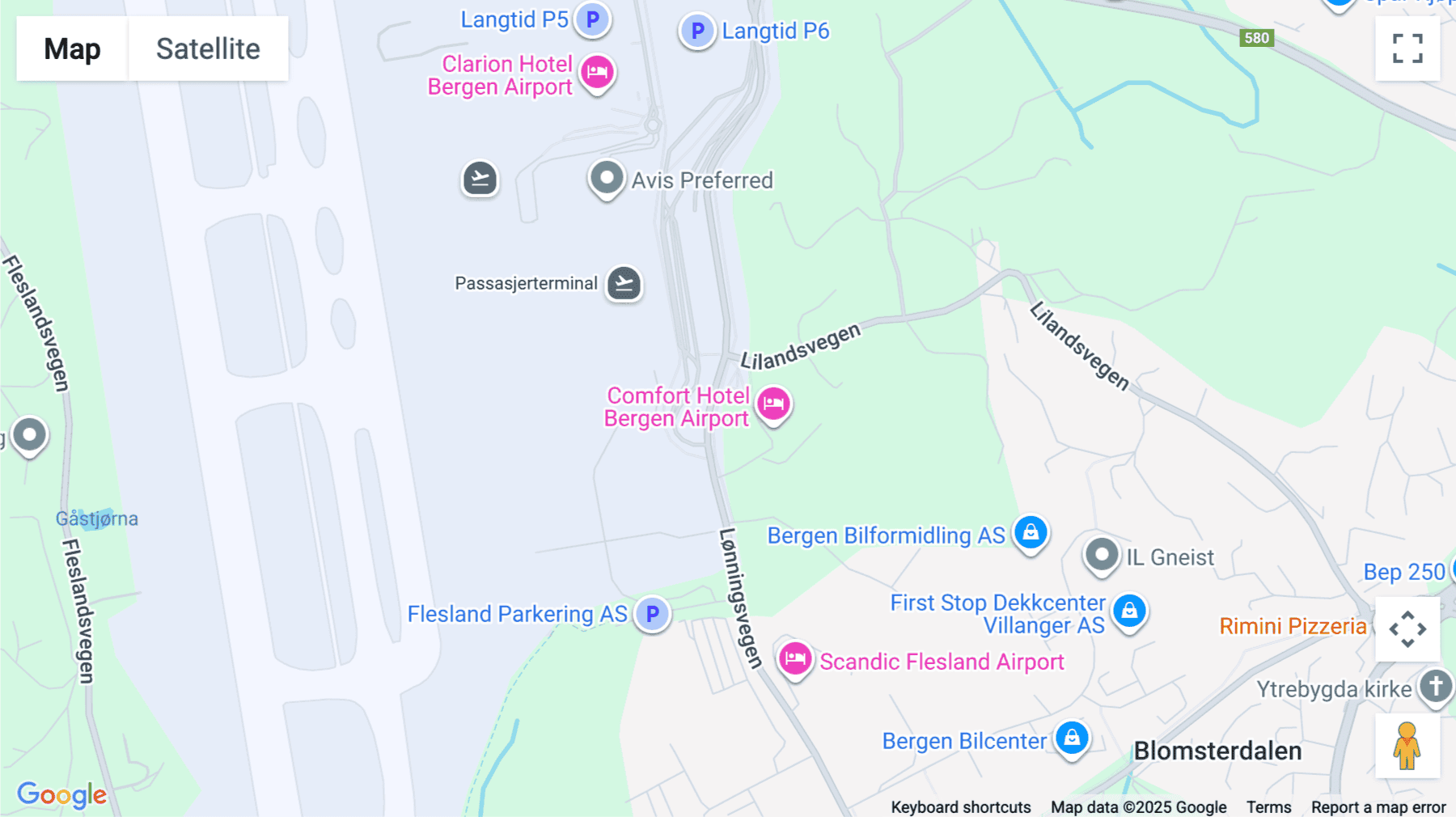 Click for interative map of Lønningsveien 47, Blomsterdalen, Bergen