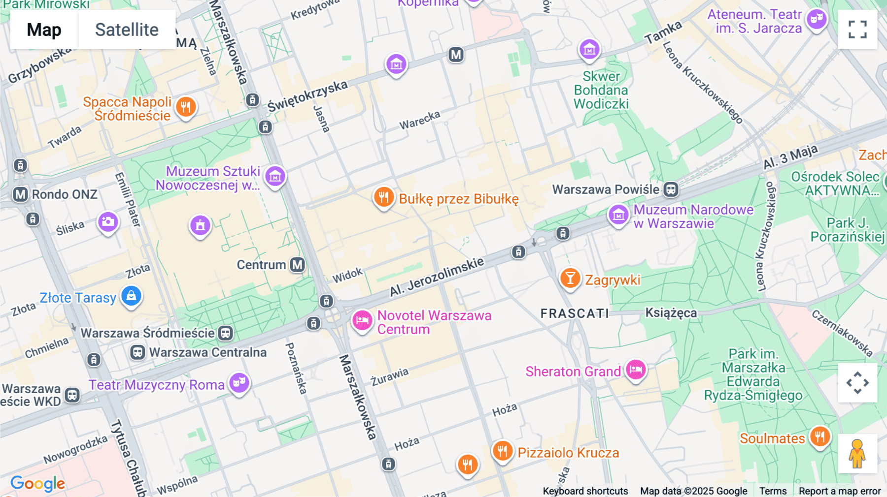 Click for interative map of Krucza 50, Warsaw, Warsaw