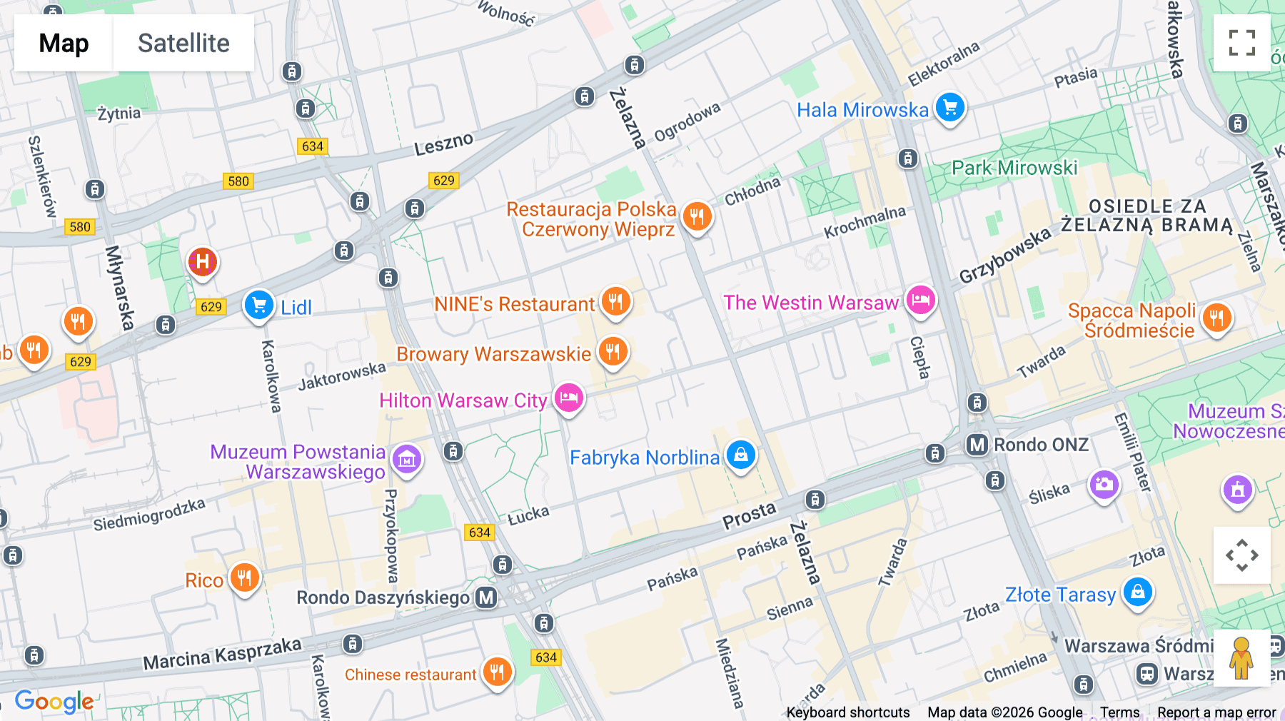 Click for interative map of 60 Grzybowska, Warsaw, Warsaw