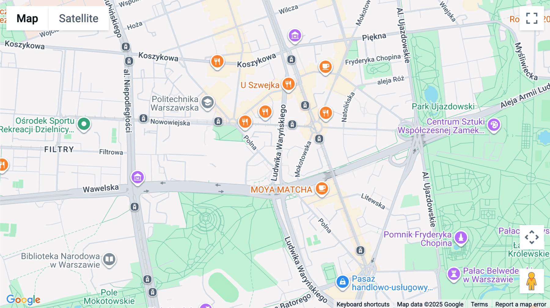 Click for interative map of Polna Corner, 3A Warynskiego street, 5th and 6th floor, Warsaw