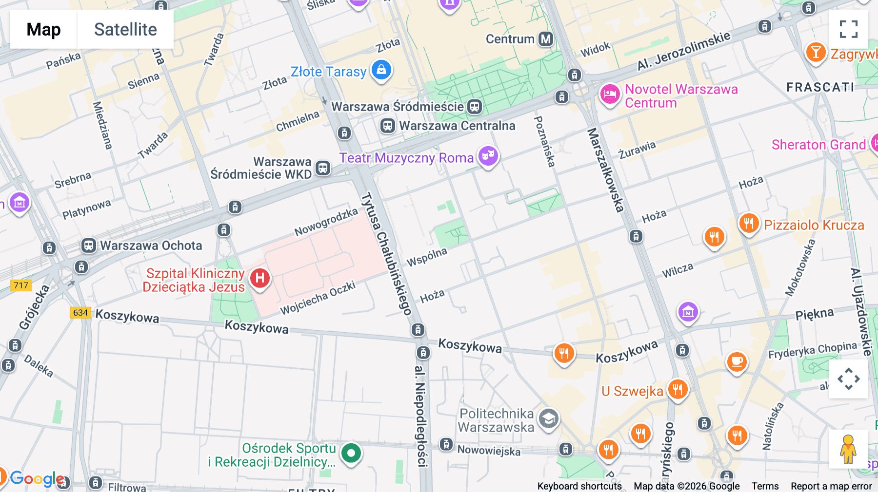 Click for interative map of Park Avenue, 2 nd floor, 70 Wspolna Street, Warsaw