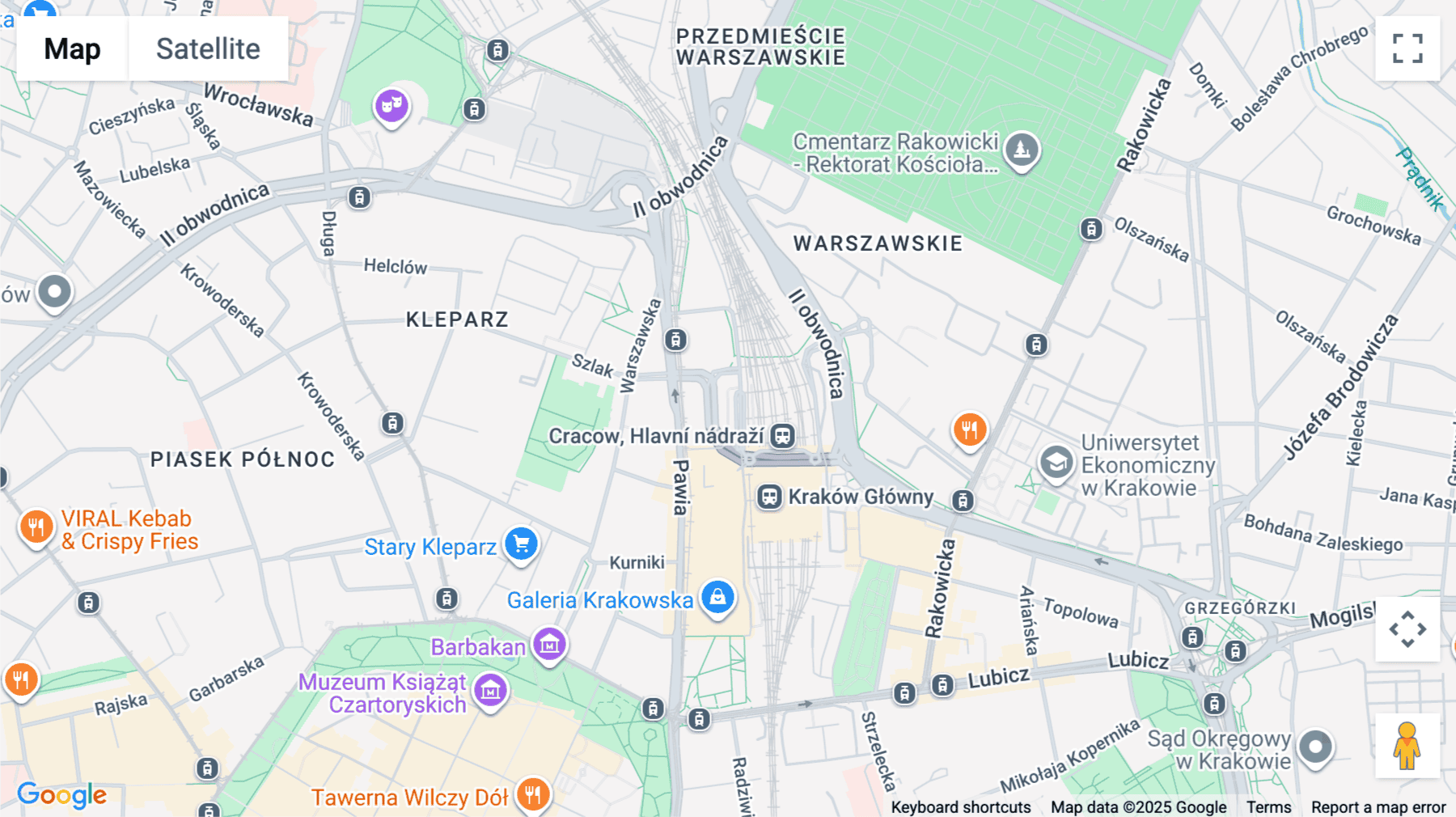 Click for interative map of Pawia 9 Street, Krakow