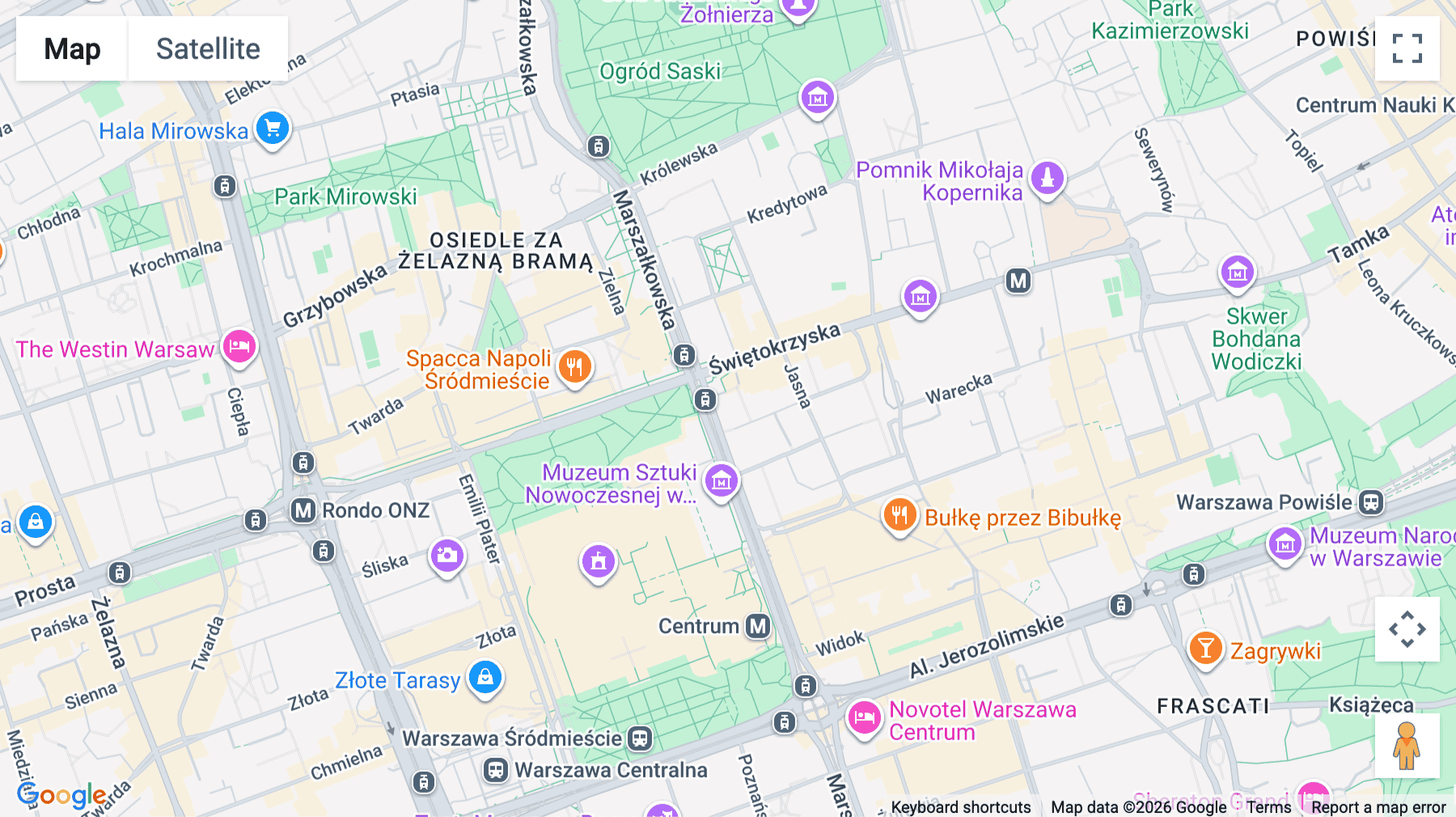 Click for interative map of Marszalkowska Centre, 126/134 Marszalkowska street, Warsaw