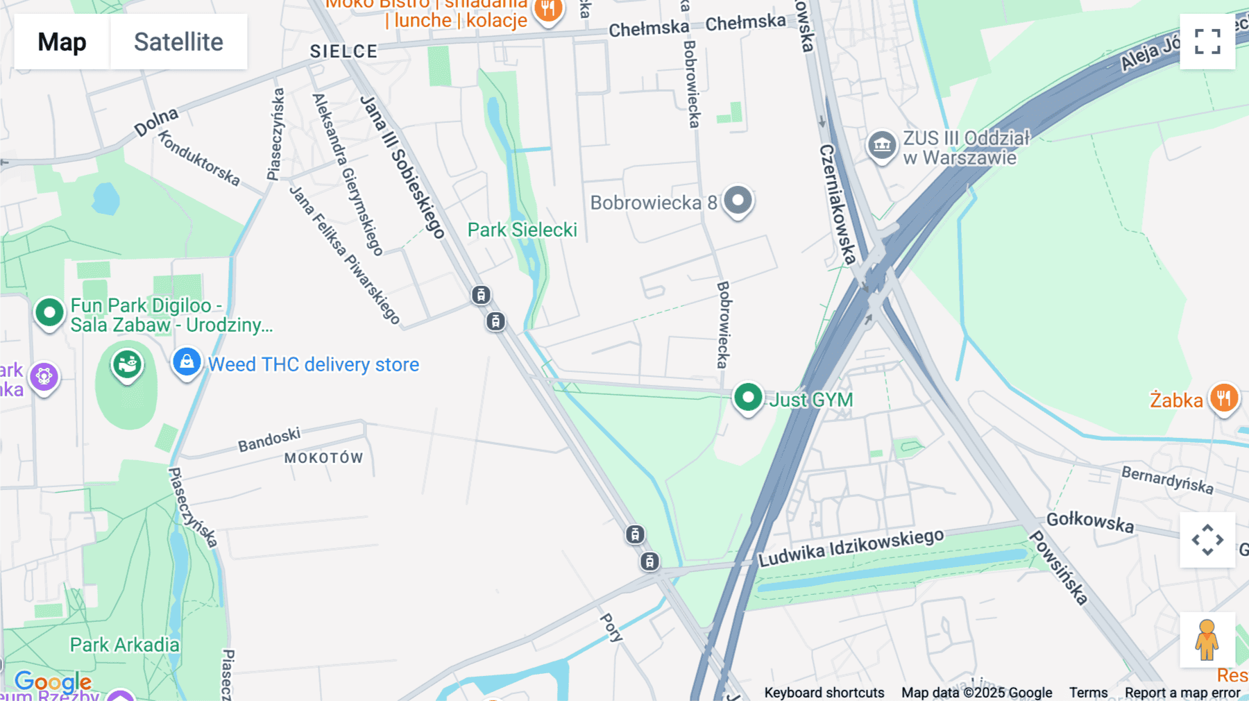 Click for interative map of Jozefa Dziekonskiego 1 street, Warszawa, Warsaw