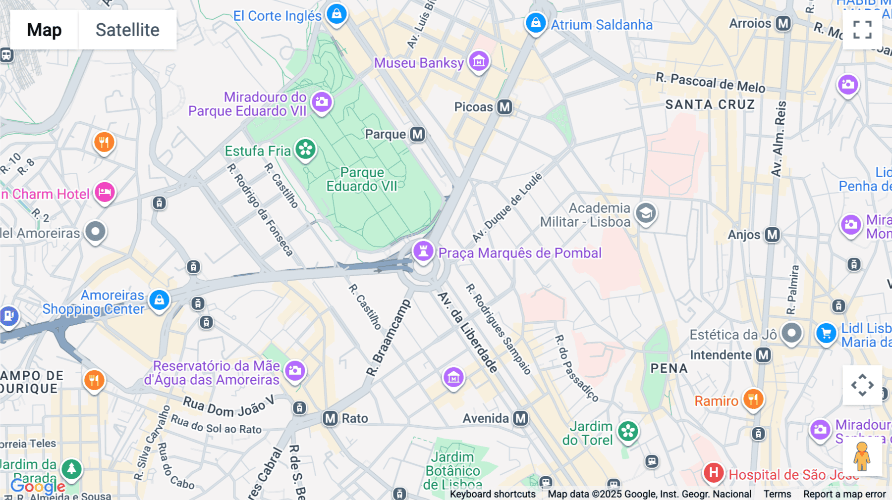Click for interative map of Praça Marquês de Pombal 14, Lisbon