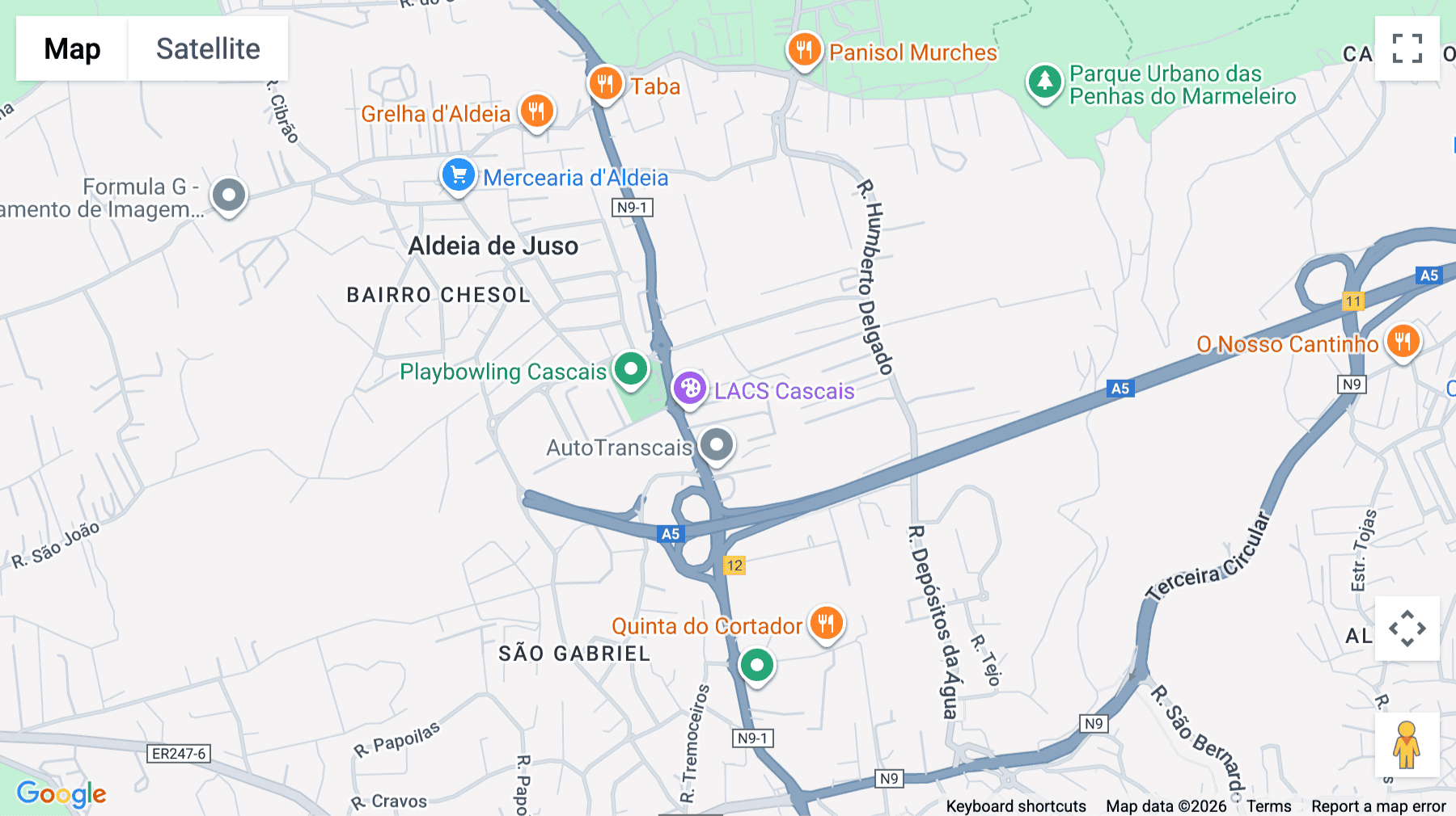 Click for interative map of Estrada da Malveira Serra 920, Aldeia do Juso, Lisbon