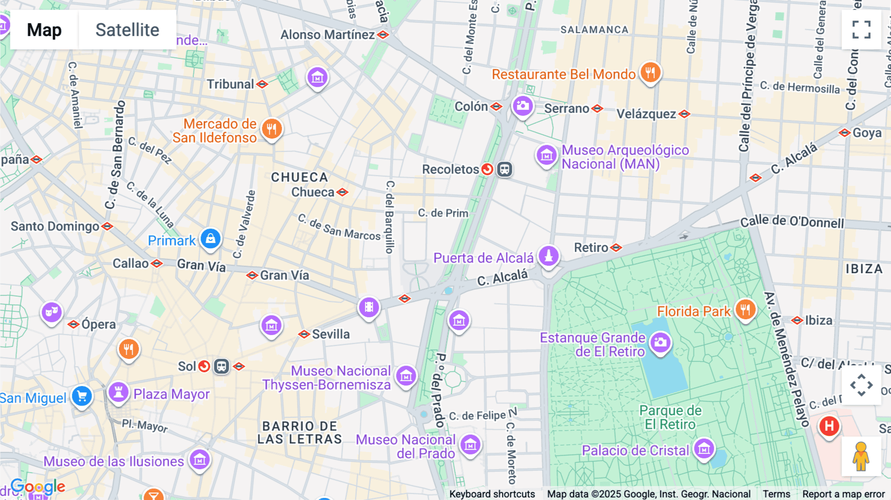 Click for interative map of Paseo de Recoletos 5, Madrid