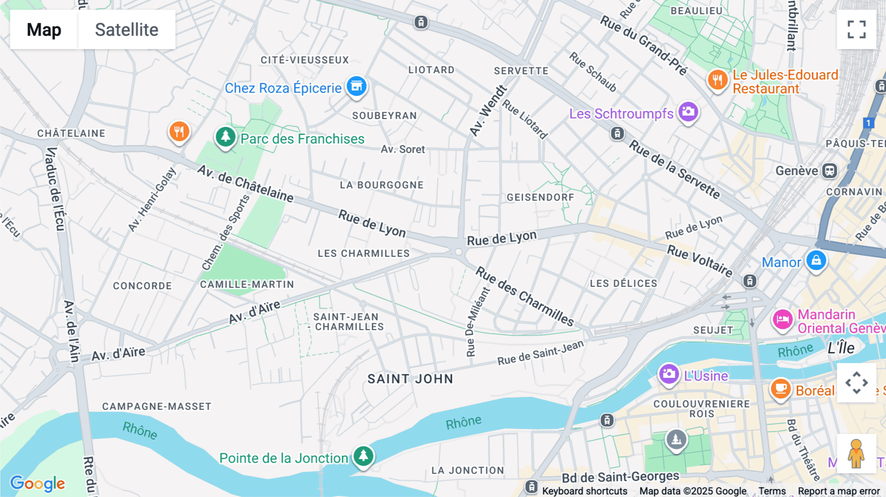 Click for interative map of Rue de Lyon 77, Geneva