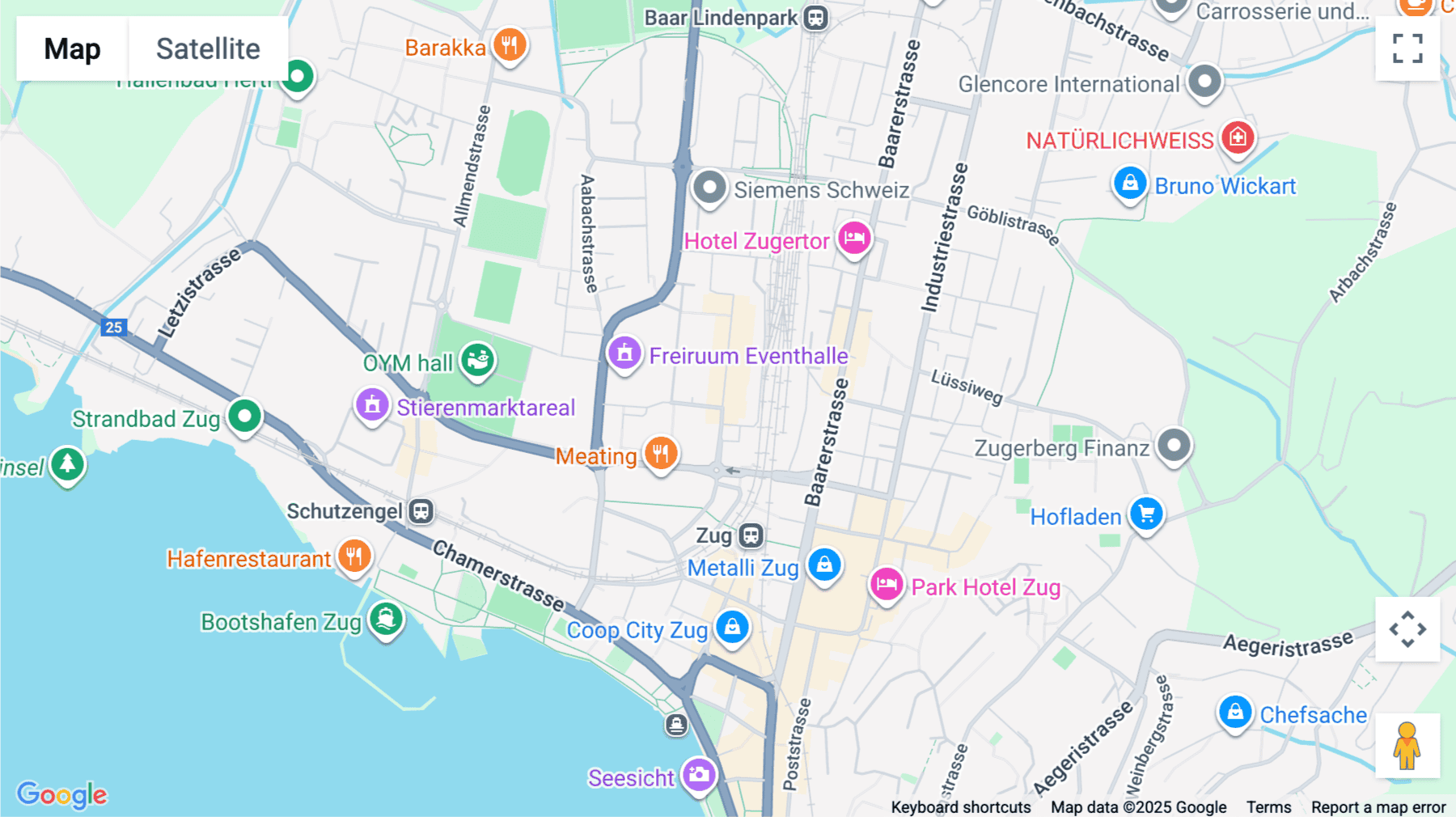 Click for interative map of Dammstrasse 16, Zug