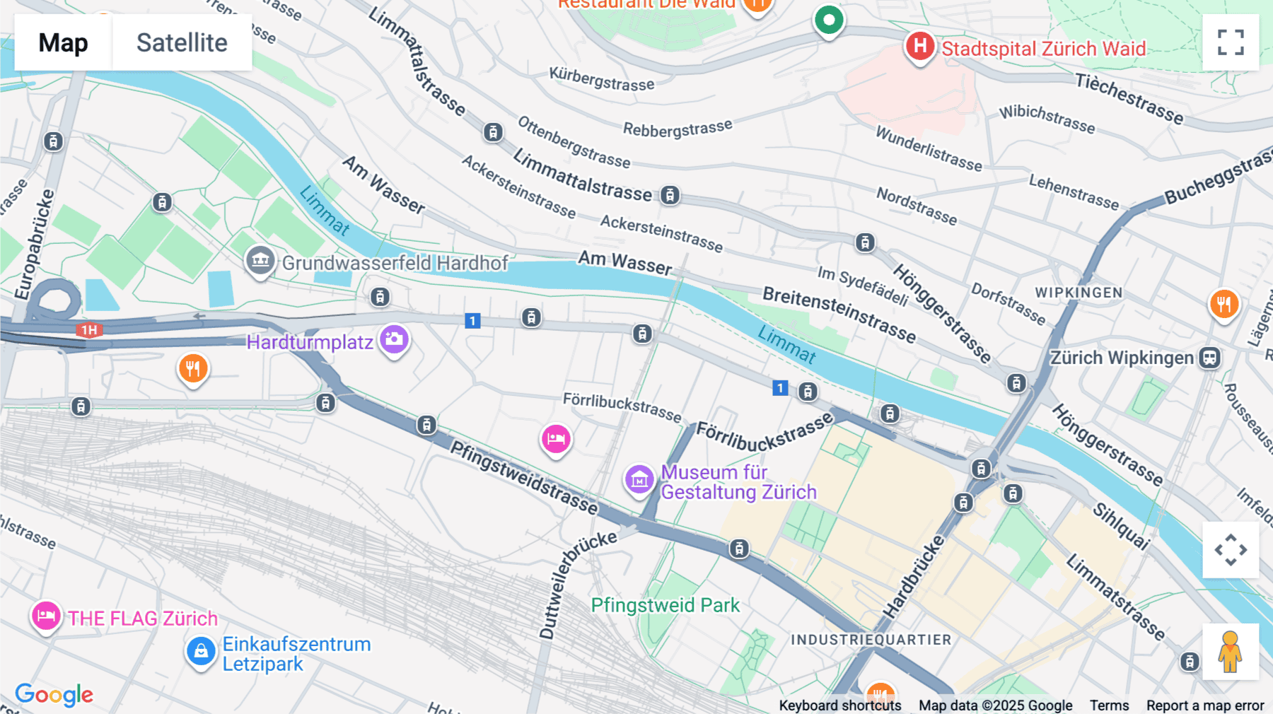 Click for interative map of Hardturmstrasse 161, Hardturm, Zurich