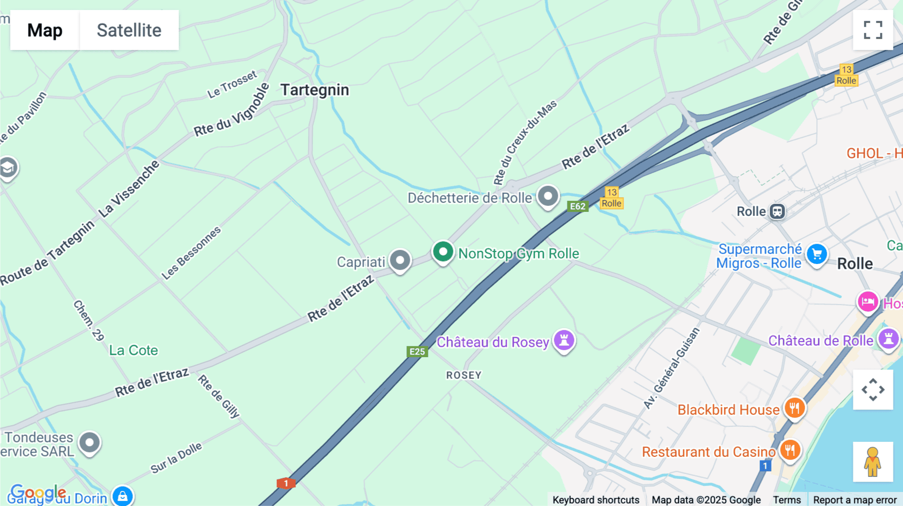 Click for interative map of ZA La Pièce 1, Rolle, Rolle
