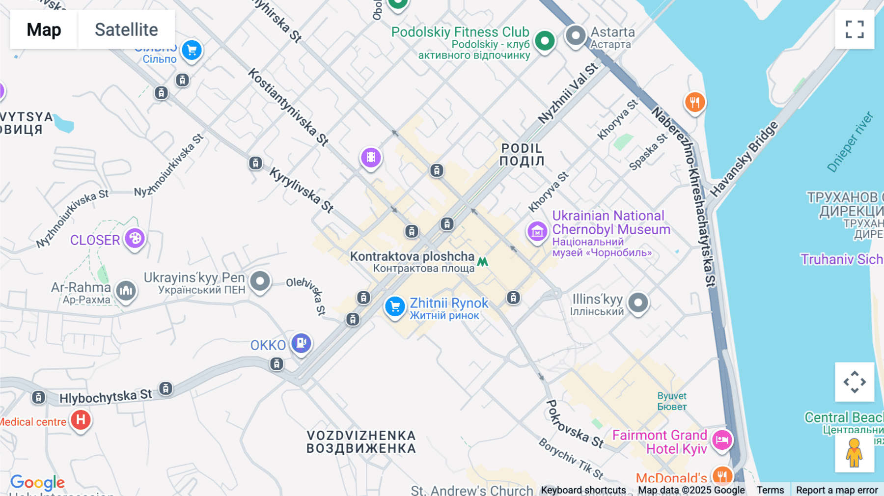 Click for interative map of Podil Heritage Centre, 28 Verhniy Val str., Kiev