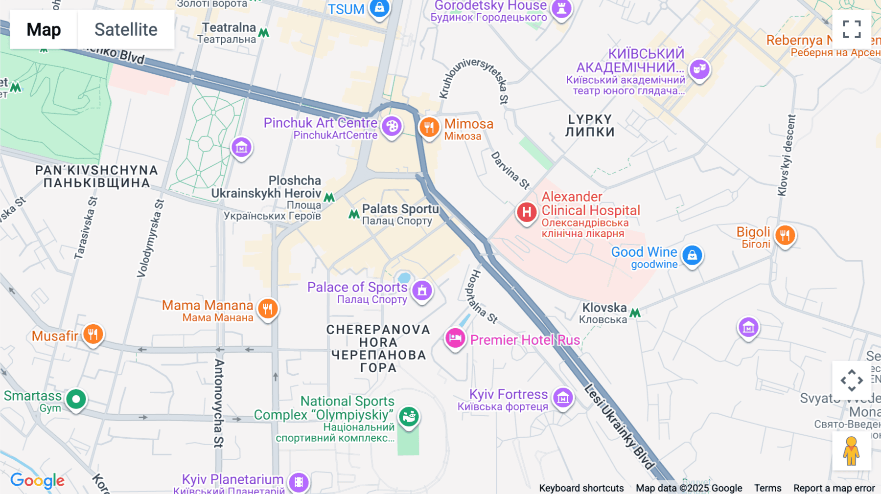 Click for interative map of 17th floor, Sportivnaya sq, Kiev