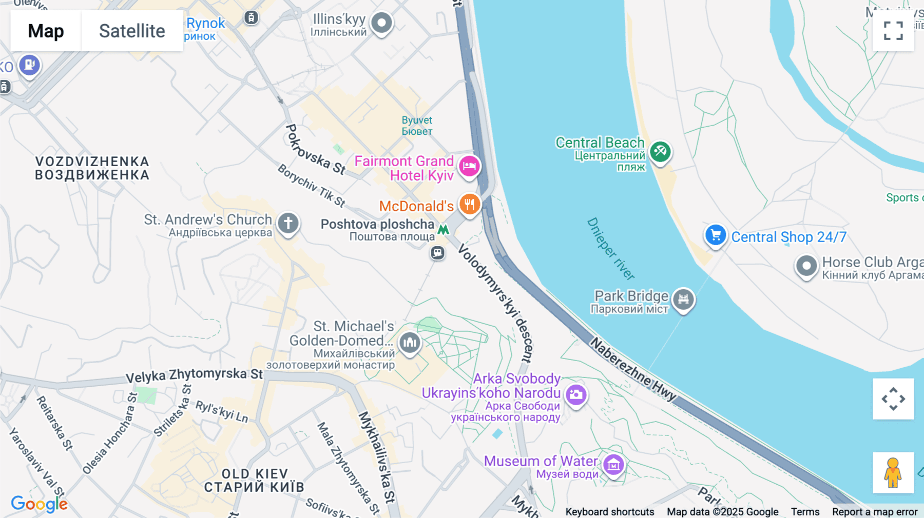 Click for interative map of Sagaidachnogo 11, Kiev