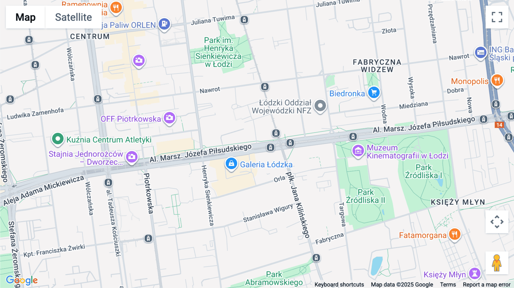 Click for interative map of Pilsudskiego 24, Lodz