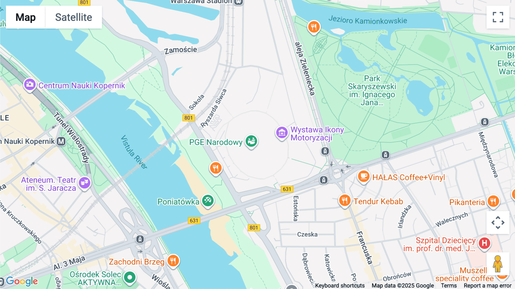 Click for interative map of PGE Narodowy, Al. Ks. J. Poniatowskiego 1, Warsaw