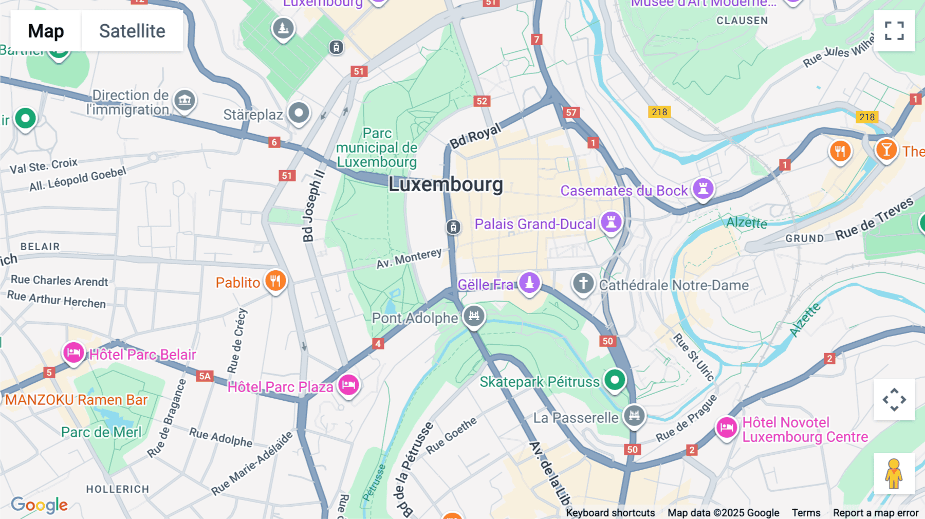 Click for interative map of 53 Boulevard Royal, Luxembourg city
