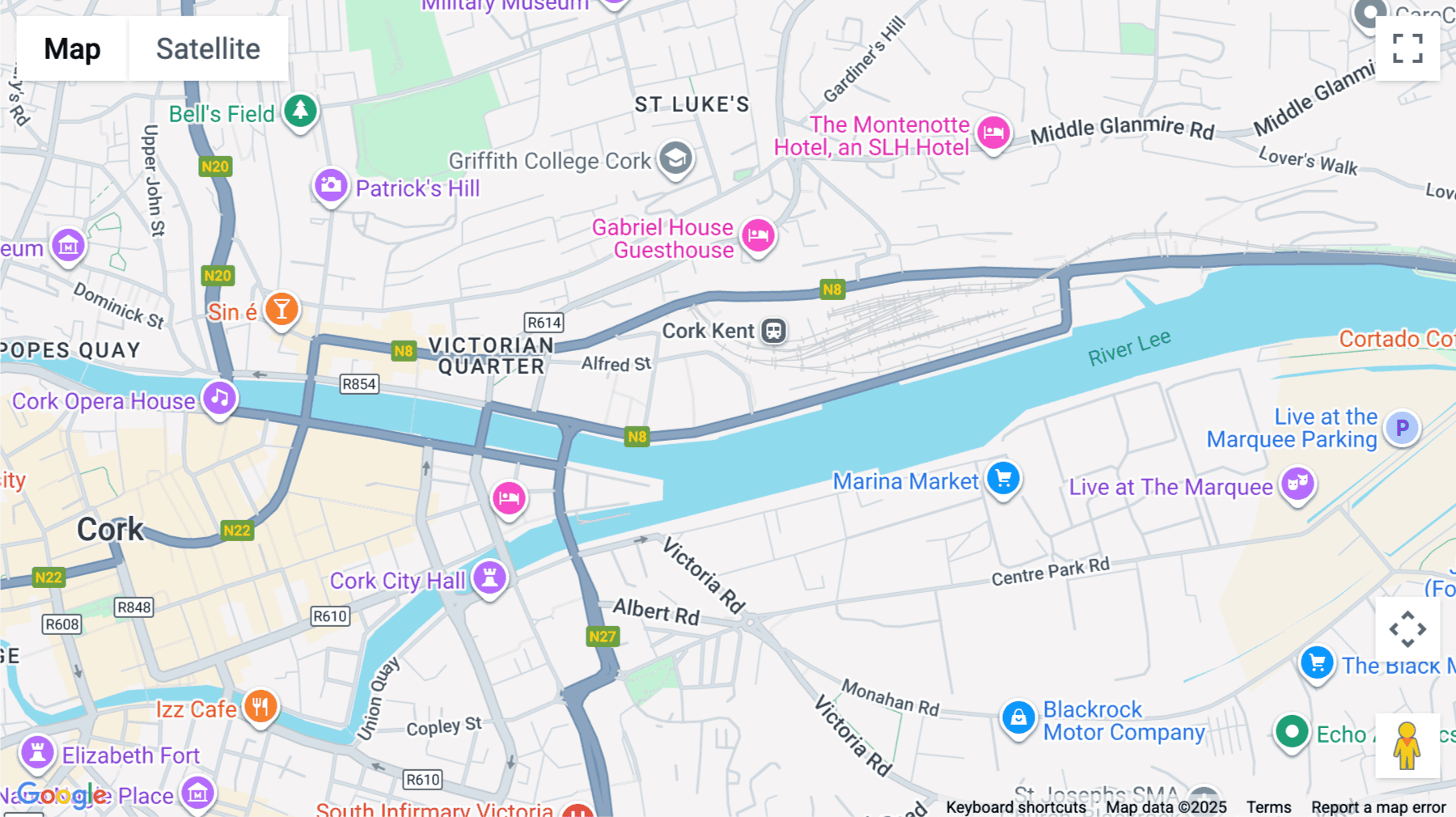 Click for interative map of Horgans Quay, Cork