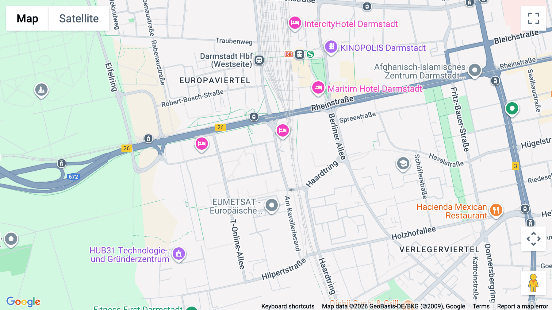 Click for interative map of Am Kavalleriesand 5, Darmstadt