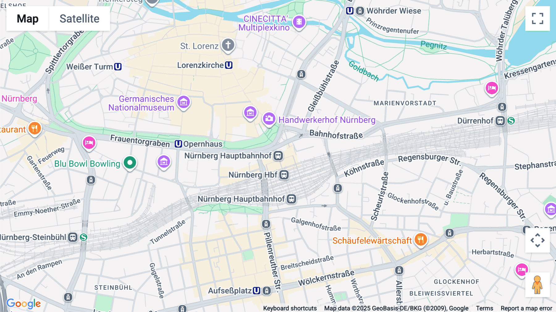 Click for interative map of Bahnhofsplatz, Nuremberg