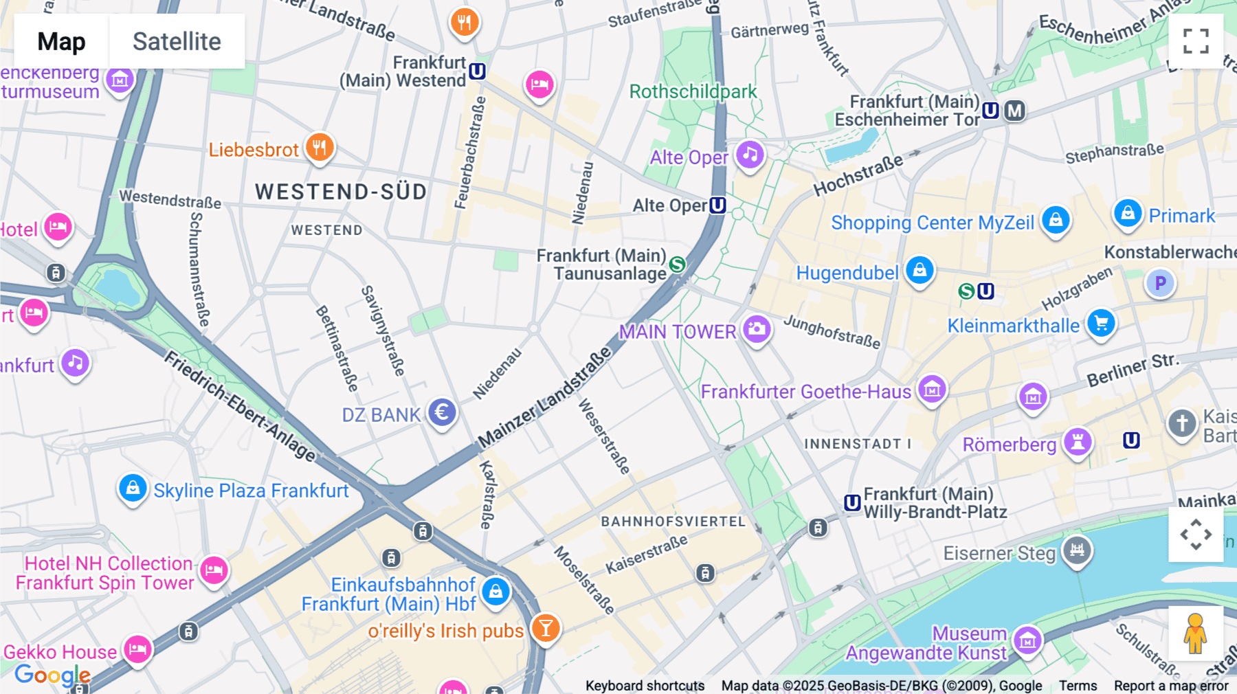 Click for interative map of Mainzer Landstrasse 1, Frankfurt