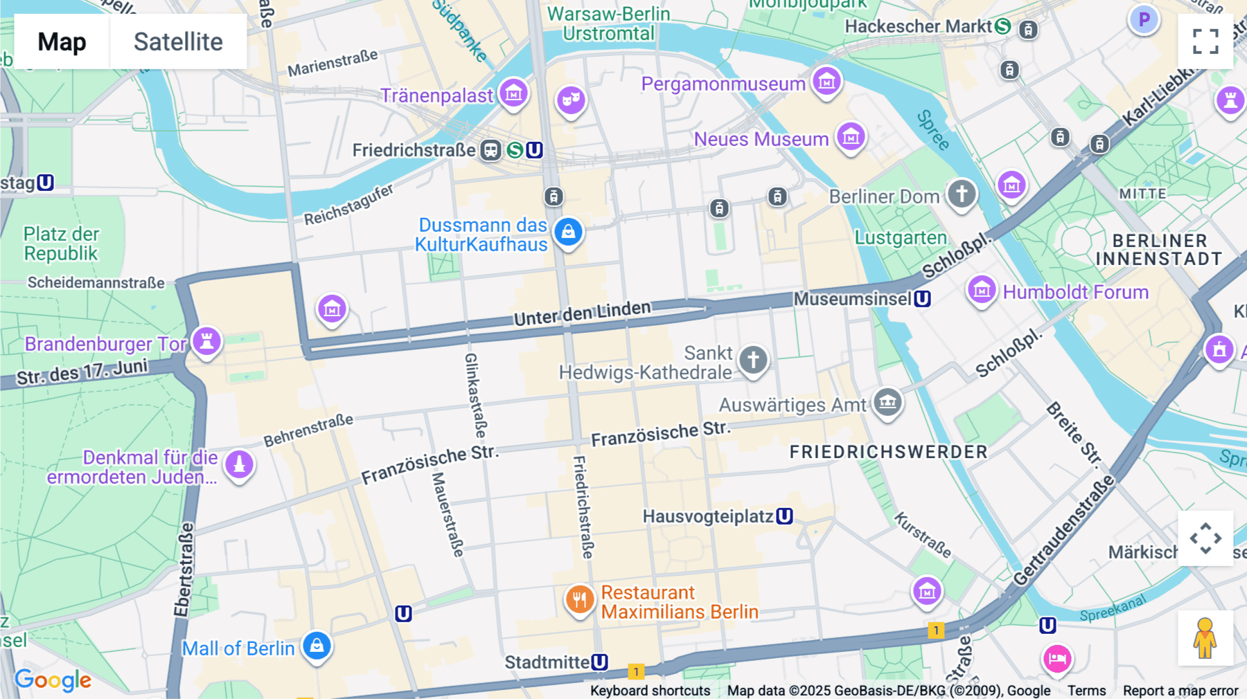 Click for interative map of Unter den Linden 17, Berlin