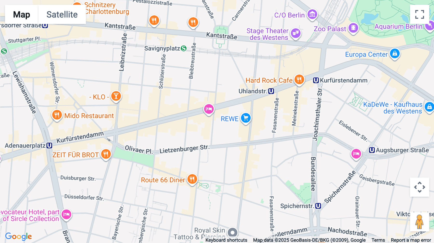 Click for interative map of Knesebeckstrasse 62/63, Berlin