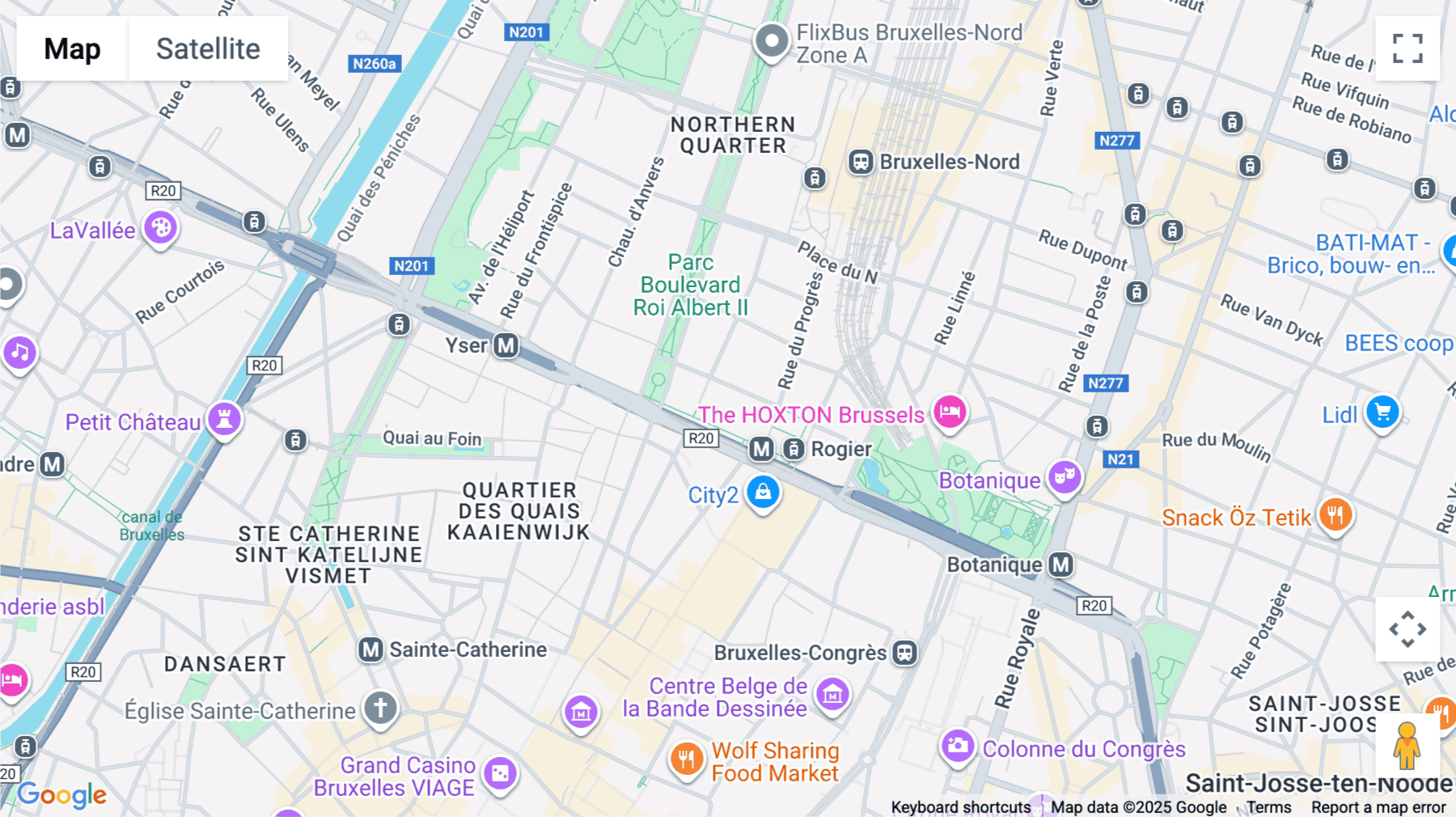Click for interative map of Avenue du Boulevard 21, Brussels