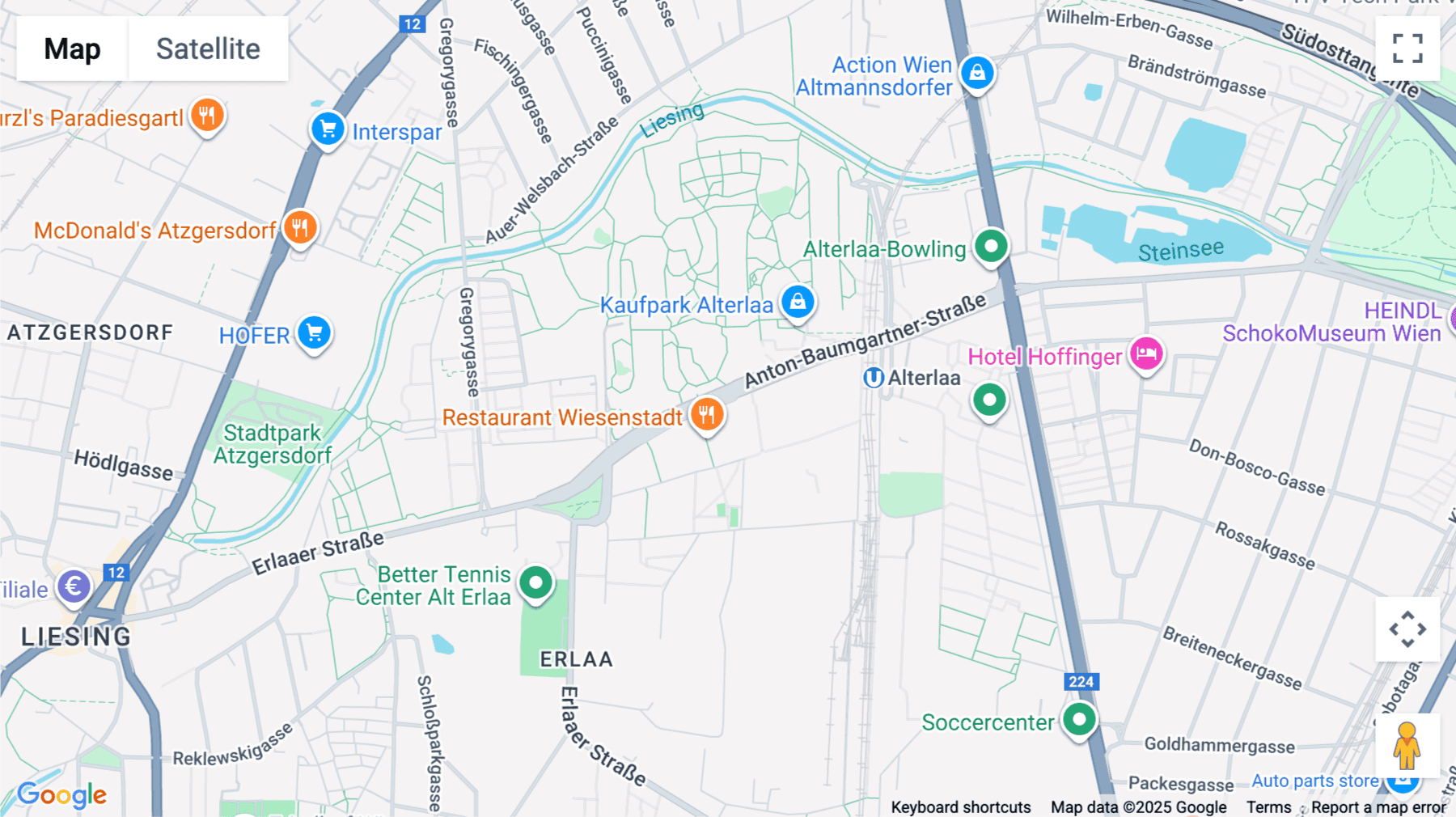 Click for interative map of Antonbaumgartnerstraße 125, Vienna