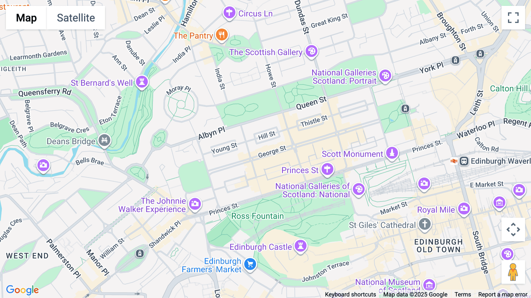 Click for interative map of 93 George Street, Edinburgh