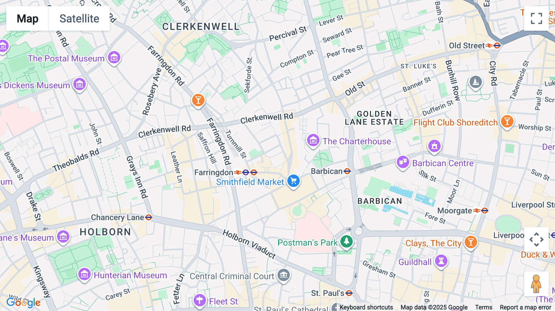 Click for interative map of 5 St John's Lane, London