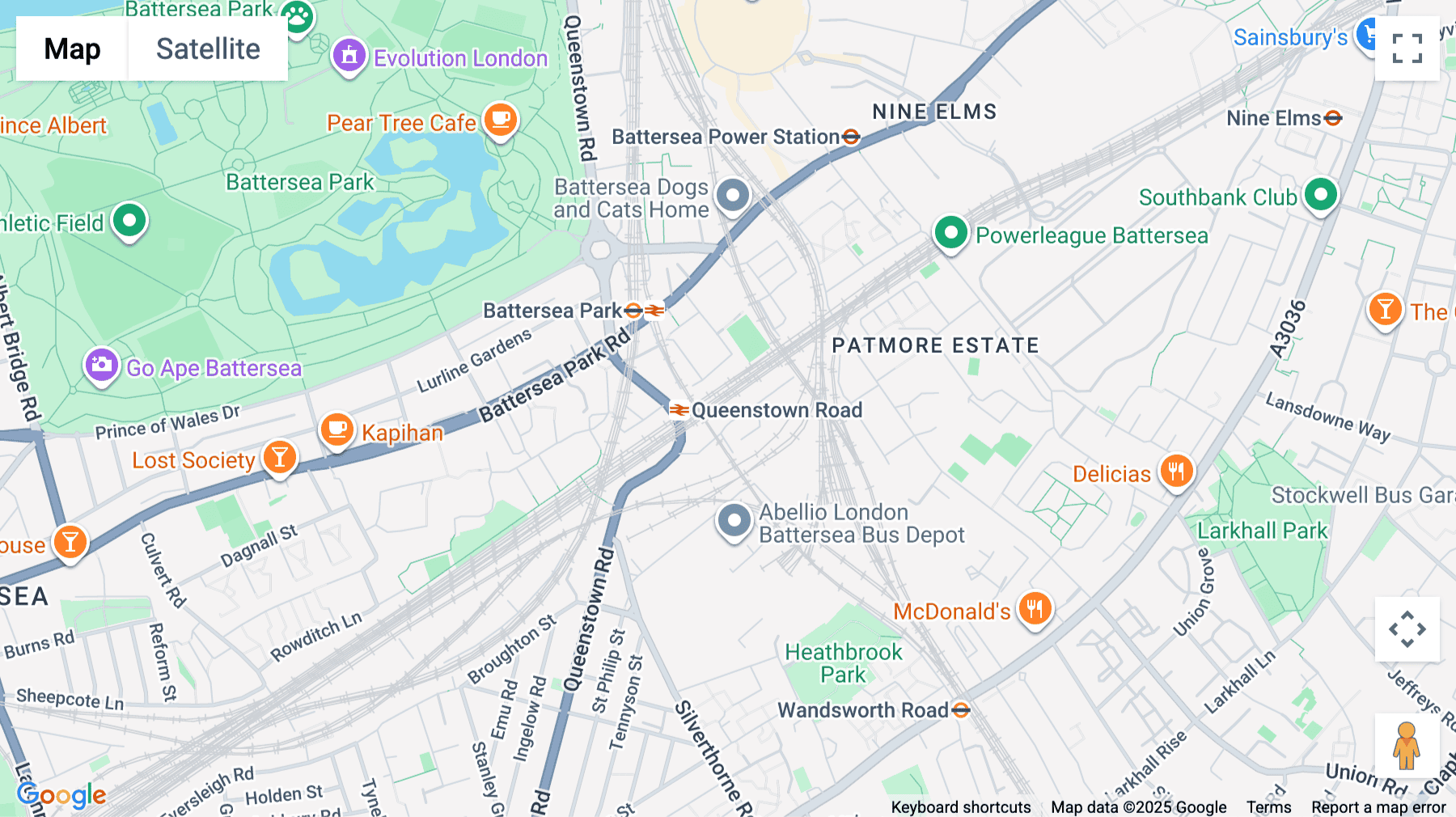 Click for interative map of Ingate Place, Battersea, London