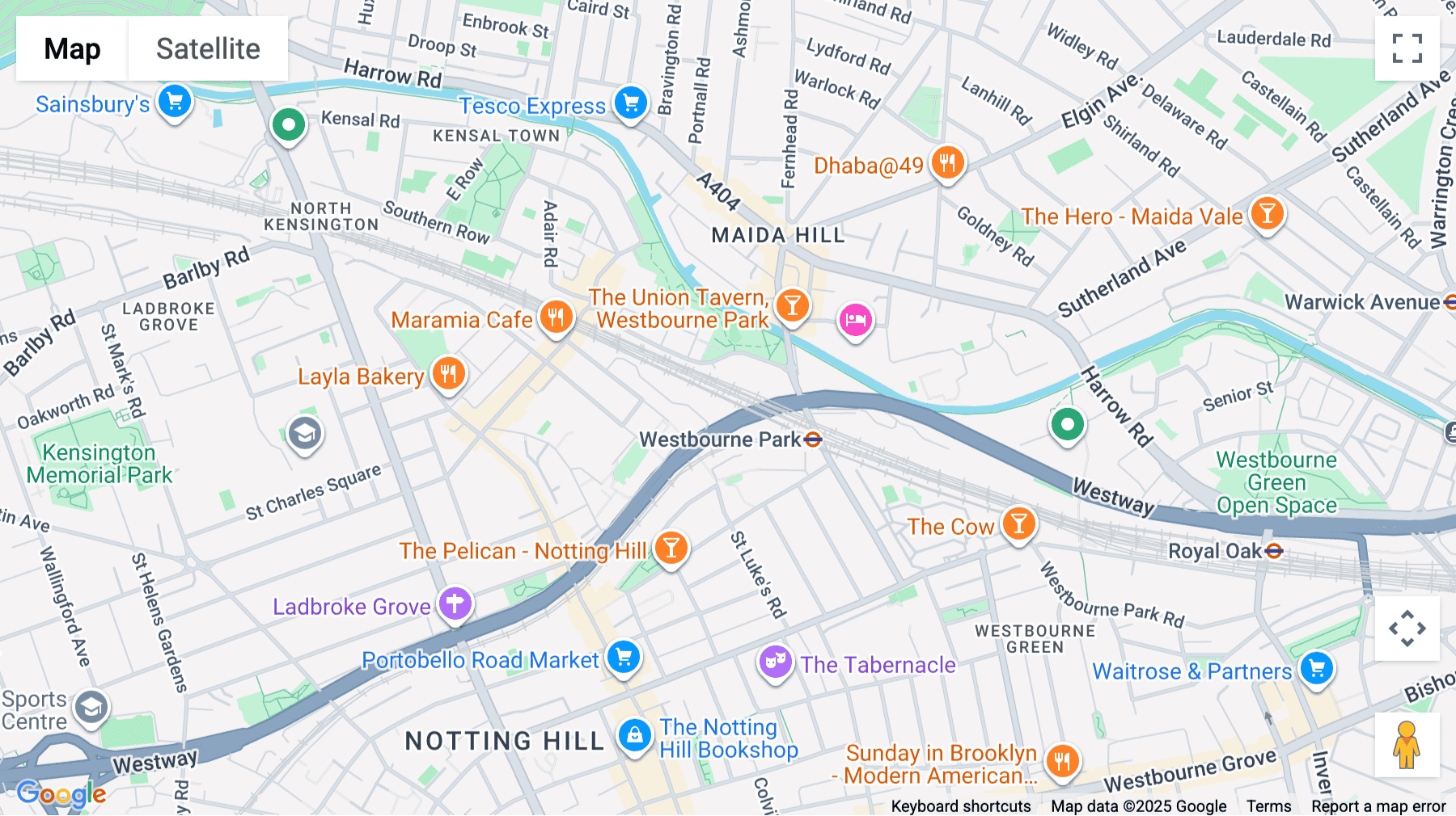 Click for interative map of Westbourne Studios, 242 Acklam Road, London