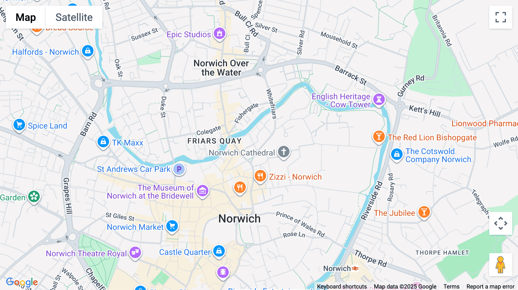 Click for interative map of 17 Palace Street, Norwich