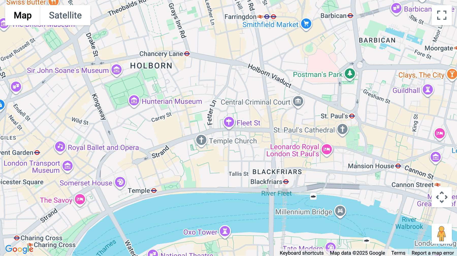 Click for interative map of Bouverie House, Fleet Street, London