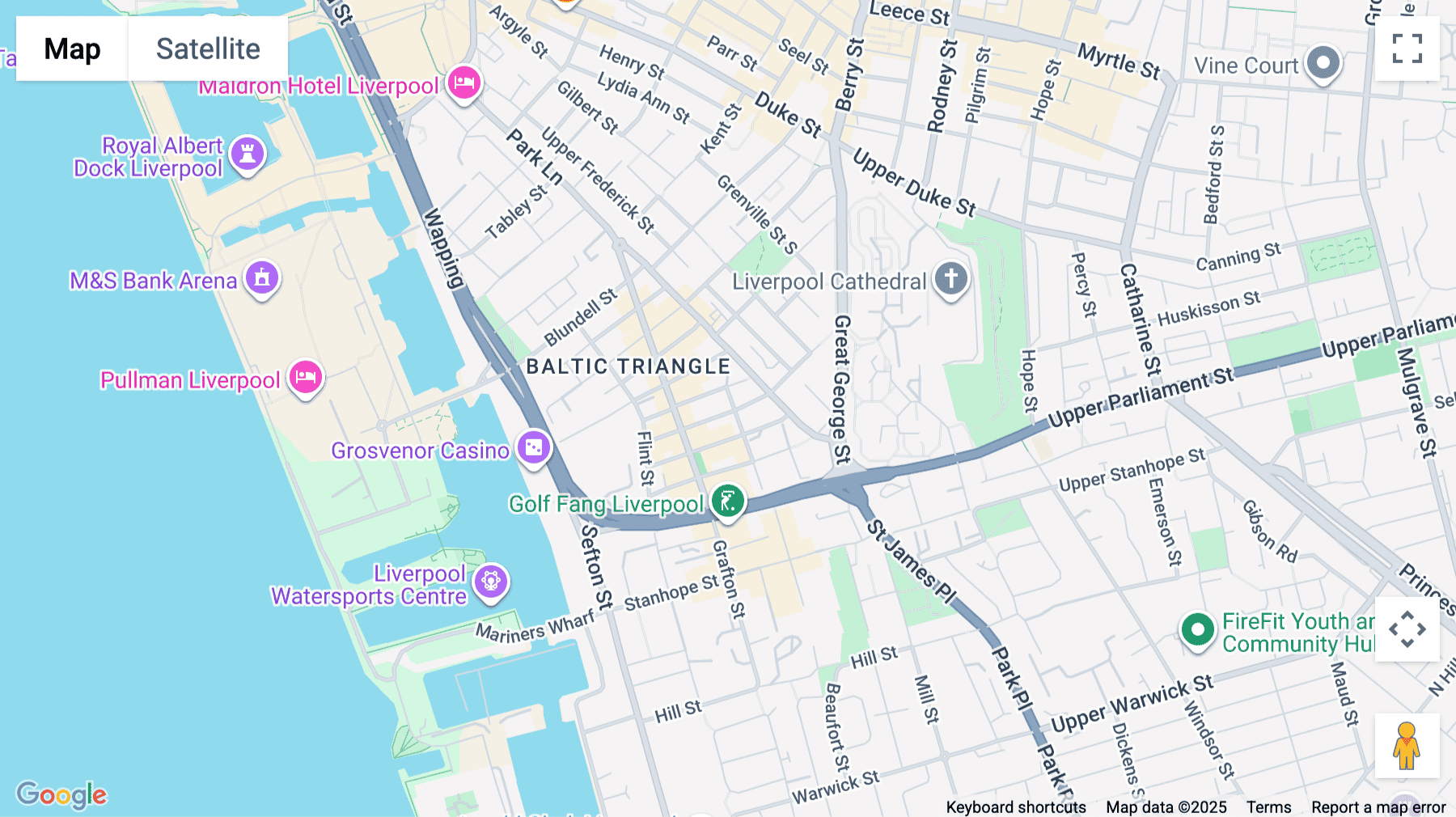 Click for interative map of 12 Jordan Street Studios, Baltic Triangle, Liverpool
