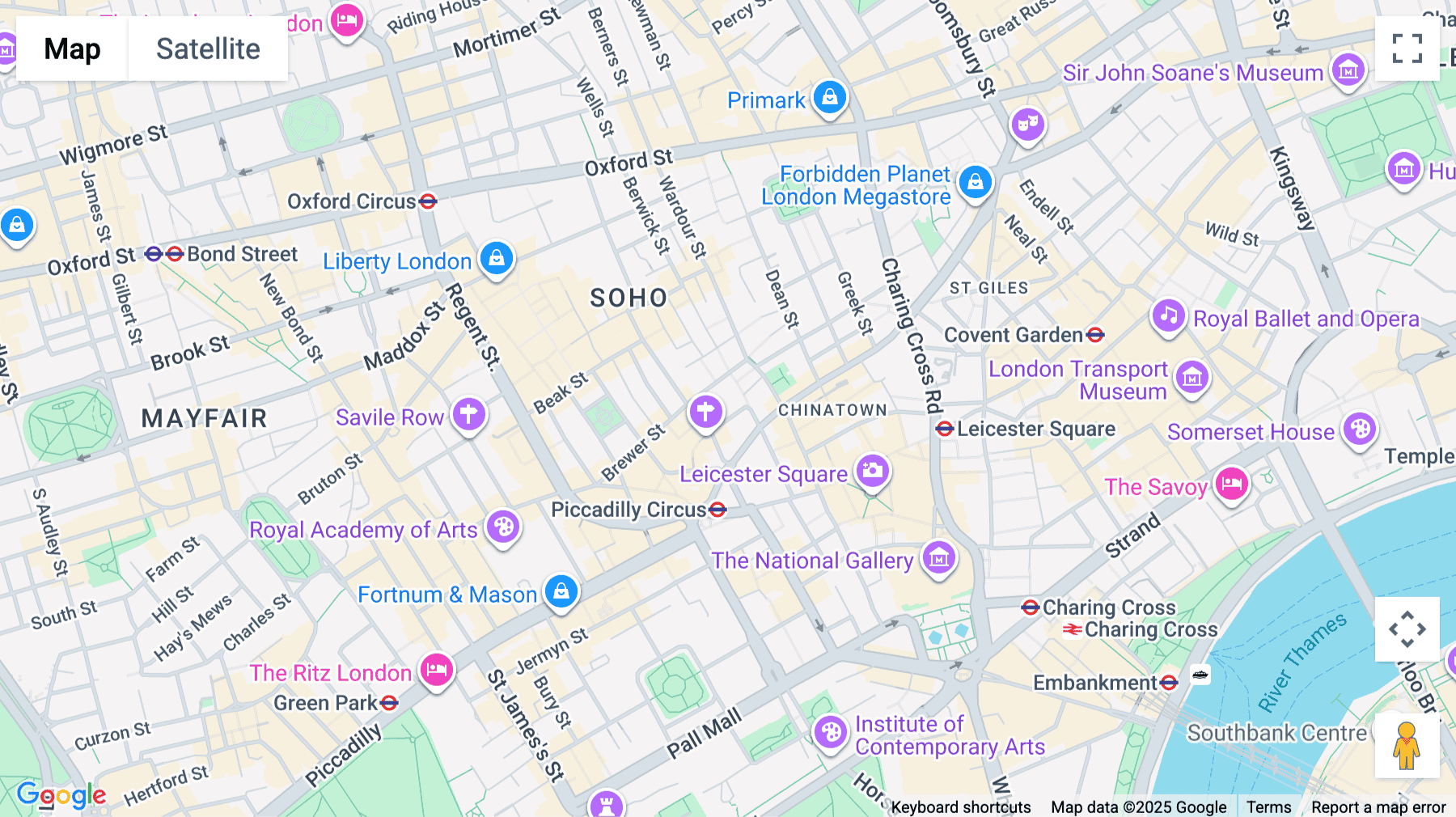 Click for interative map of Archer Street Studios, 10/11 Archer Street, London