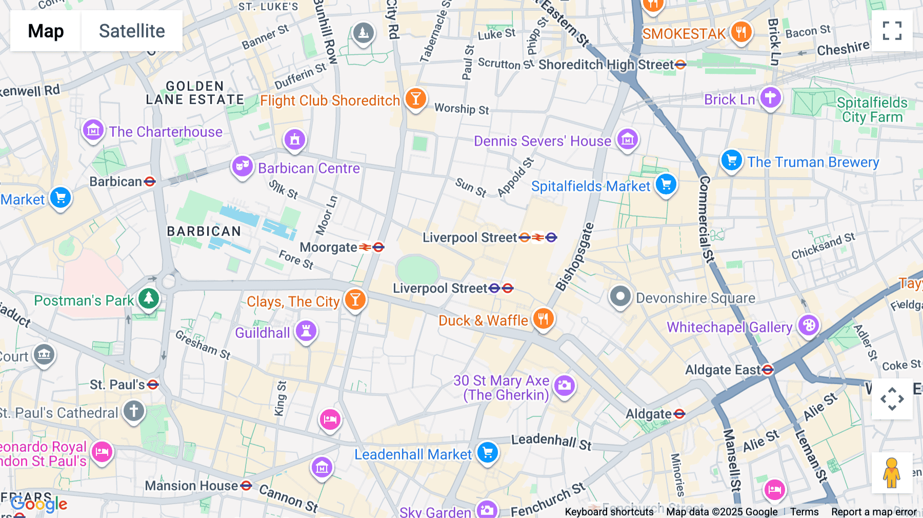 Click for interative map of New Liverpool House, 15 Eldon Street, London, London