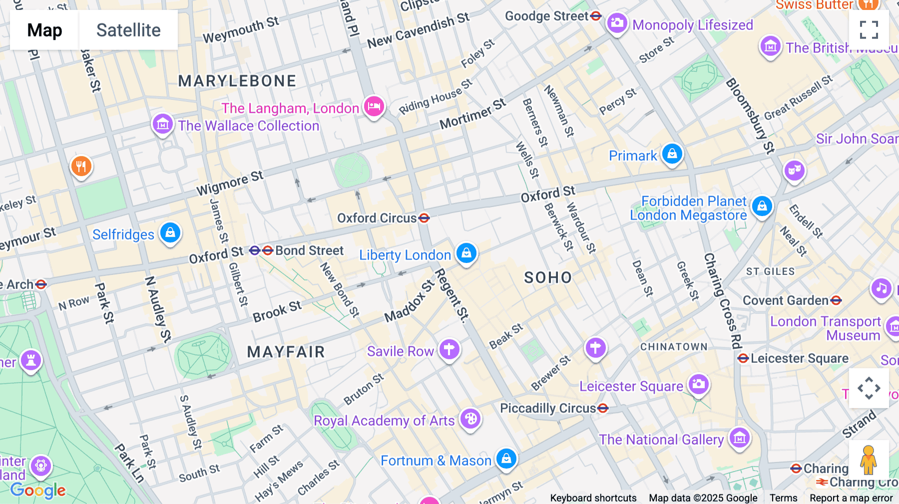 Click for interative map of 222 Regent Street, London, London