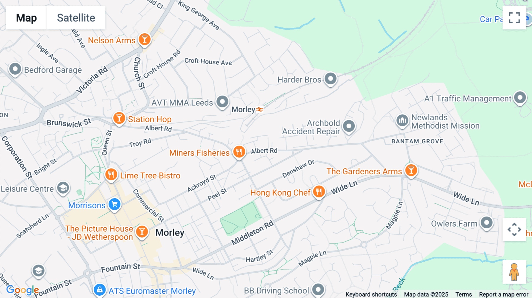 Click for interative map of Archbold House, Albert Road, Morley