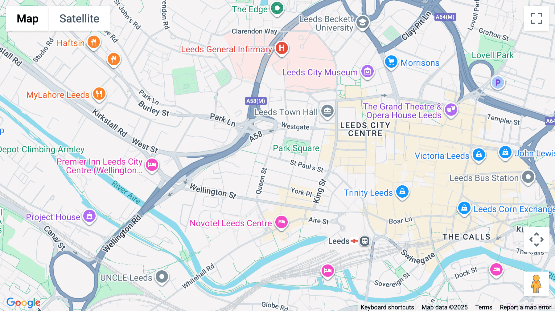 Click for interative map of Park House, Park Square West, Leeds