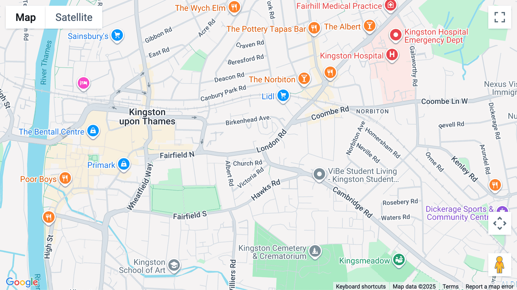 Click for interative map of The Smith, 145 London Road, Kingston Upon Thames KT2