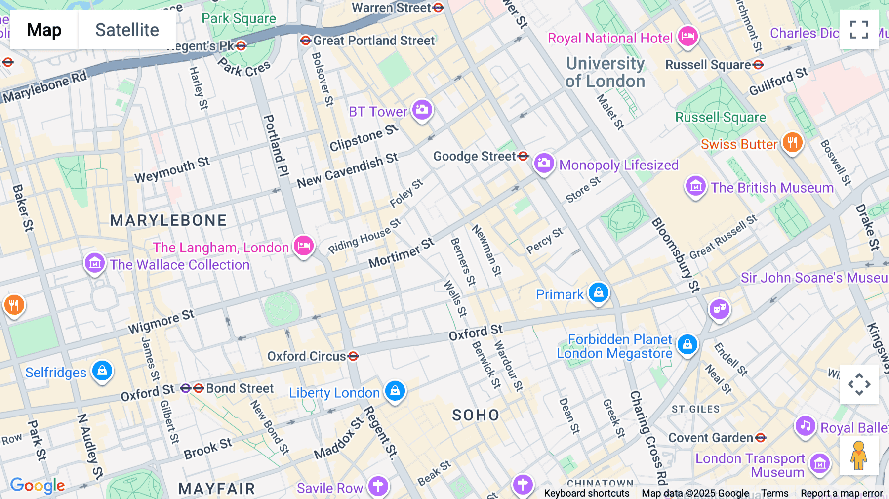 Click for interative map of 14-17 Wells Mews, London